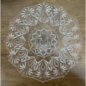 Antique EAPG Glass Cake Stand 9'- U.S. Glass Co.Victor Shoshone Pattern 1896